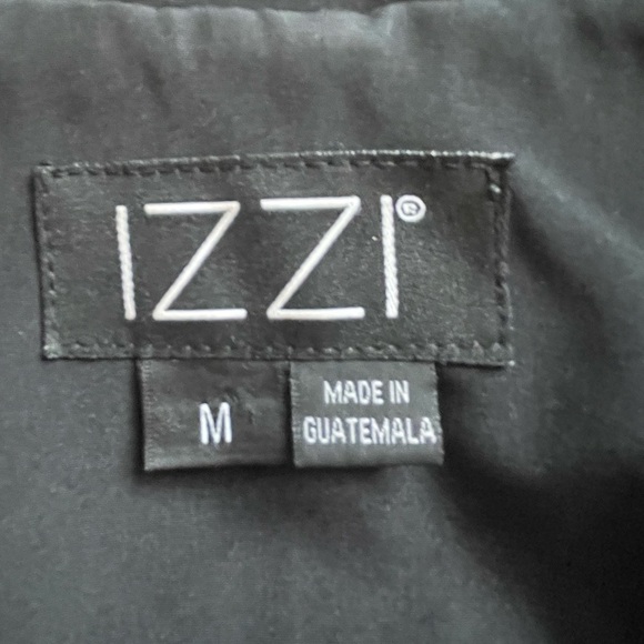 IZZI Fall Black Rain Coat - Sz Medium - Picture 6 of 8